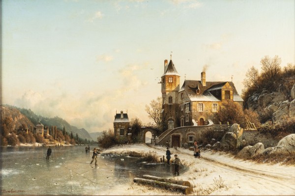 Auktion <br>Winterlandschaft mit Eisvergnügen (1883)