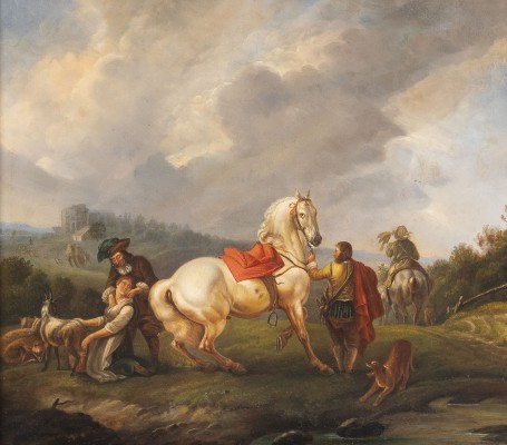 PHILIPS WOUWERMAN (NACHFOLGER DES 19. JH.) SCHÄFERSTÜNDCHEN BEI DER JAGD