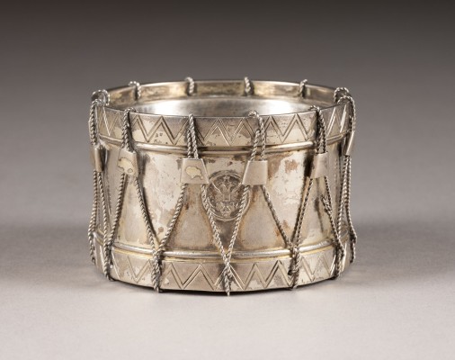 Auction 131<br>A SILVER SALT IN THE FORM OF A DRUM WITH DOUBLE-HEADED EAGLE