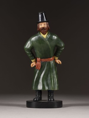 Auction 131<br>A FINE HARDSTONE FIGURE CARVED AS A RUSSIAN COACHMAN