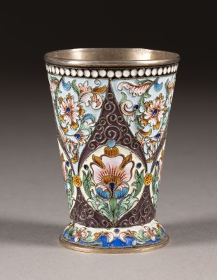 Auction 131<br>A SILVER AND CLOISONNÉ ENAMEL BEAKER