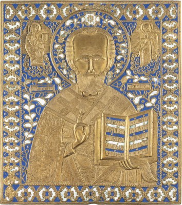 Auction 131<br>A LARGE ICON SHOWING ST. NICHOLAS OF MYRA