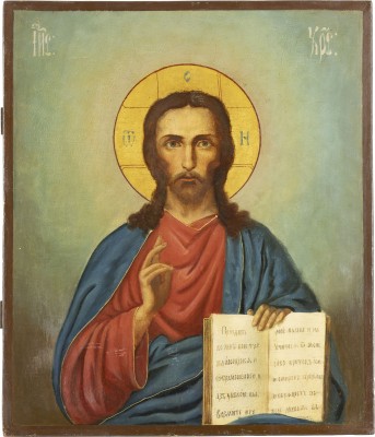 Auction 131<br>A LARGE ICON SHOWING CHRIST PANTOKRATOR