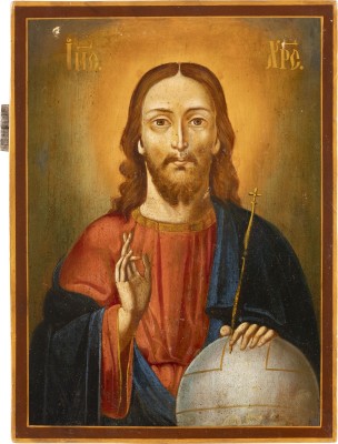 Auction 131<br>AN ICON SHOWING CHRIST PANTOKRATOR