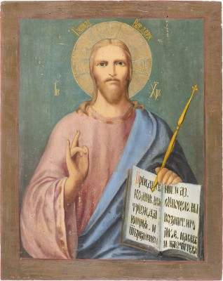 Auction 131<br>A LARGE ICON SHOWING CHRIST PANTOKRATOR