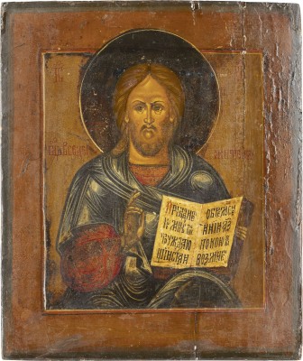 Auction 131<br>AN ICON SHOWING CHRIST PANTOKRATOR