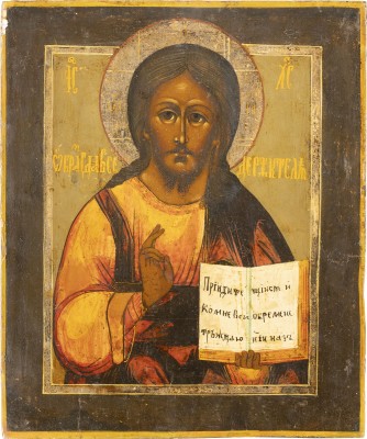 Auction 131<br>AN ICON SHOWING CHRIST PANTOKRATOR