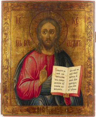 Auction 131<br>A VERY LARGE ICON SHOWING CHRIST PANTOKRATOR