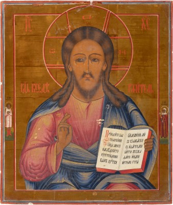 Auction 131<br>A LARGE ICON SHOWING CHRIST PANTOKRATOR