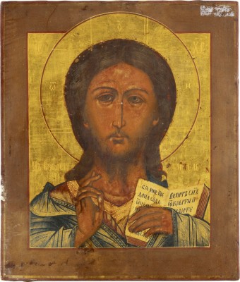 Auction 131<br>AN ICON SHOWING CHRIST PANTOKRATOR