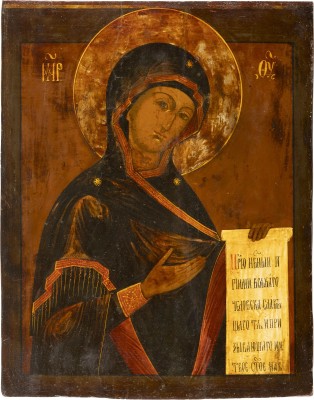 Auction 131<br>A LARGE ICON SHOWING THE MOTHER OF GOD FROM A DEISIS