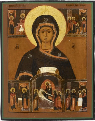 Auction 131<br>A LARGE ICON SHOWING THE MOTHER OF GOD AND MAIN FEASTS