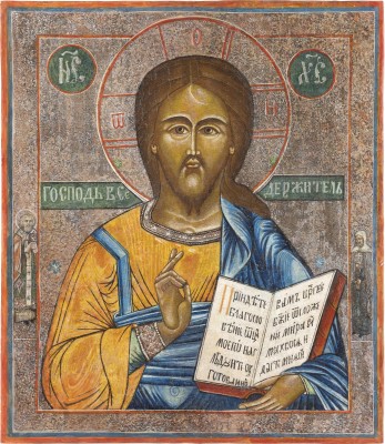 Auction 131<br>A LARGE ICON SHOWING CHRIST PANTOKRATOR