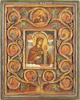 Auction 131<br>A LARGE ICON SHOWING THE MOTHER OF GOD WITHIN A SURROUND OF PROPHETS