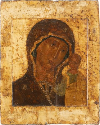 Auction 131<br>A VERY LARGE ICON SHOWING THE MOTHER OF GOD OF KAZAN