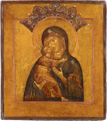 Auction 131<br>AN ICON SHOWING THE VOLOKOLAMSKAYA MOTHER OF GOD