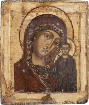 Auction 131<br>AN ICON SHOWING THE KAZANSKAYA MOTHER OF GOD