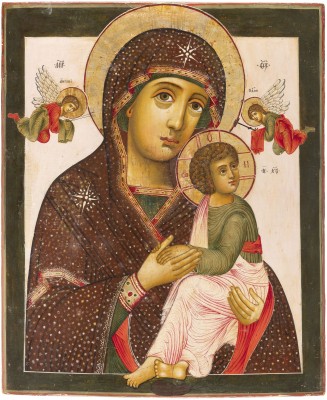 Auction 131<br>A MONUMENTAL AND FINE ICON SHOWING THE MOTHER OF GOD OF THE PASSION