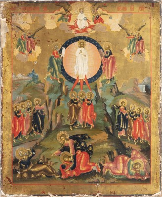 Auction 131<br>A VERY LARGE AND FINELY PAINTED ICON SHOWING THE TRANSFIGURATION OF CHRIST