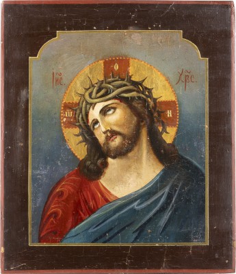 Auction 131<br>AN ICON SHOWING CHRIST WITH THORNS