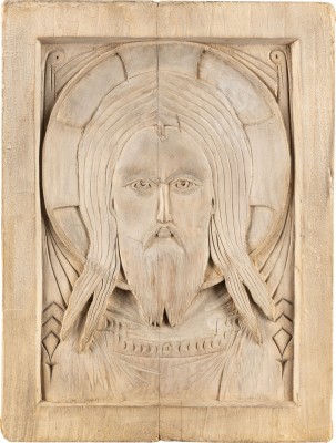 Auction 131<br>A CARVED ICON SHOWING THE MANDYLION