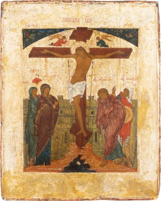 Auction 131<br>A VERY FINE ICON SHOWING THE CRUCIFIXION OF CHRIST