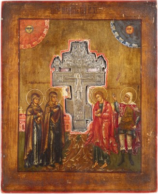 Auction 131<br>A SMALL STAUROTHEK ICON SHOWING THE CRUCIFIXION