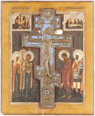 Auction 131<br>A LARGE STAUROTHEK ICON SHOWING THE CRUCIFIXON OF CHRIST