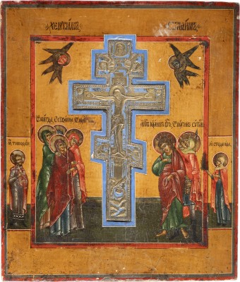 Auction 131<br>A LARGE STAUROTHEK ICON SHOWING THE CRUCIFIXION OF CHRIST