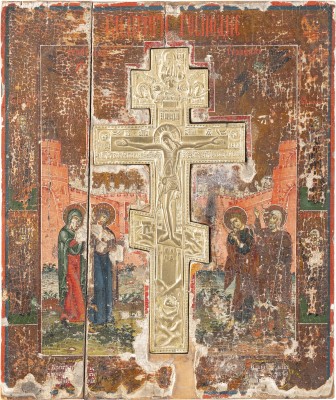 Auction 131<br>A STAUROTHEK ICON SHOWING THE CRUCIFIXION