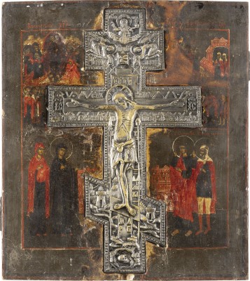 Auction 131<br>A STAUROTHEK ICON SHOWING THE CRUCIFIXION OF CHRIST