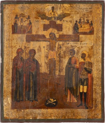 Auction 131<br>A LARGE ICON SHOWING THE CRUCIFIXION OF CHRIST