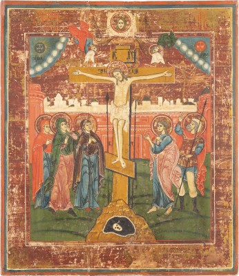 Auction 131<br>AN ICON SHOWING THE CRUCIFIXION OF CHRIST