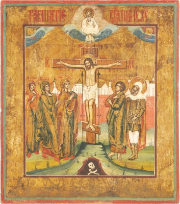 Auction 131<br>AN ICON SHOWING THE CRUCIFIXION OF CHRIST