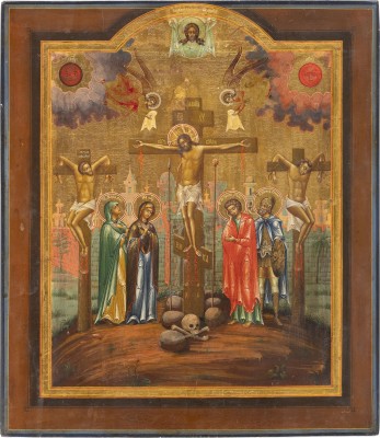 Auction 131<br>A FINE ICON SHOWING THE CRUCIFIXION OF CHRIST