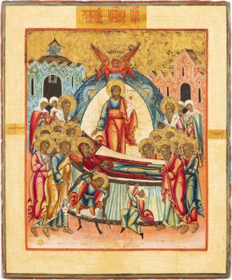 Auction 131<br>AN ICON SHOWING THE DORMITION OF THE MOTHER OF GOD