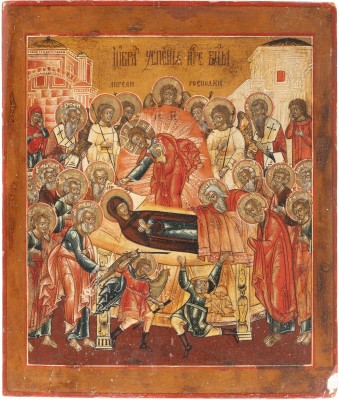 Auction 131<br>AN ICON SHOWING THE DORMITION OF THE MOTHER OF GOD