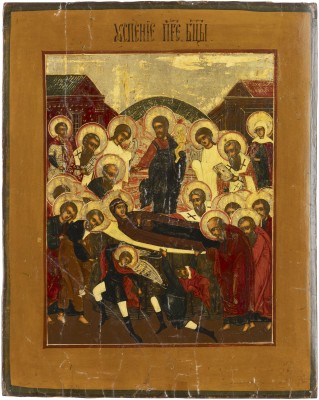 Auction 131<br>AN ICON SHOWING THE DORMITION OF THE MOTHER OF GOD