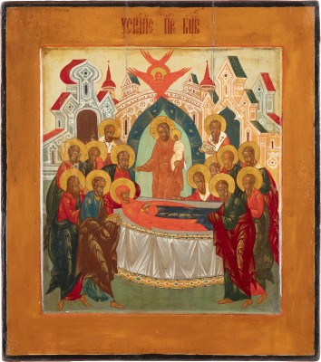 Auction 131<br>AN ICON SHOWING THE DORMITION OF THE MOTHER OF GOD