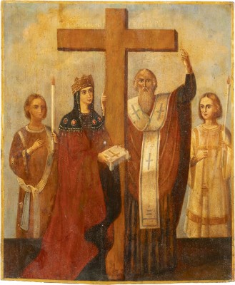 Auction 131<br>AN ICON SHOWING THE EXALTATION OF THE TRUE CROSS