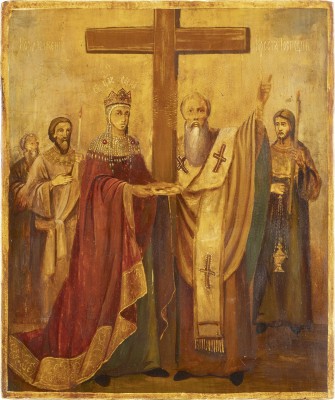 Auction 131<br>AN ICON SHOWING THE EXALTATION OF THE TRUE CROSS