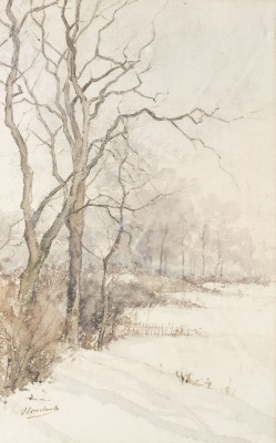 Auction 134<br>WINTERLANDSCHAFT MIT KAHLEN BÄUMEN