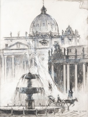 Auction 134<br>DER BERNINIBRUNNEN VOR DEM PETERSDOM ZU ROM. 1968