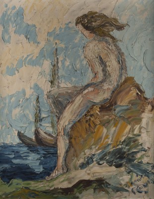 Auction 133<br>PAAR GEMÄLDE ('WEIBLICHER AKT AM MEER' / 'MARIA MIT DEM KINDE')