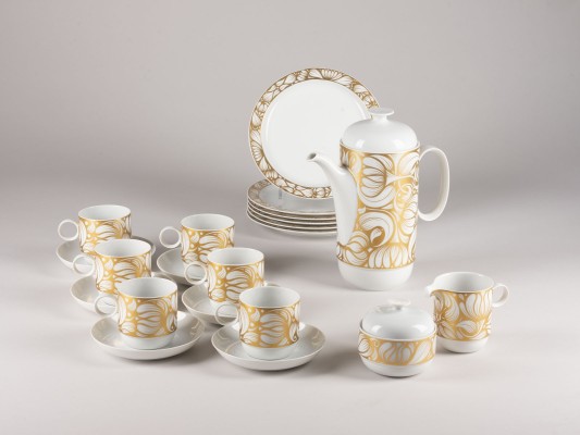 Auction 133<br>23-TEILIGES KAFFEESERVICE, ROSENTHAL FORM 'DUO', DEKOR 'FANTASTIC'