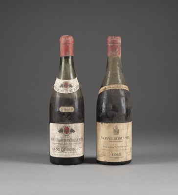 Auktion 137<br>VOSNE-ROMANEE, 1945 UND BOUCHARD PERE & FILS 1937 - ZWEI HISTORISCHE WEINE