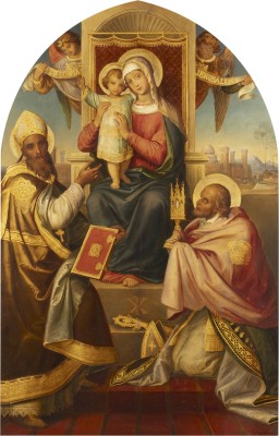 Auction 137<br>MADONNA MIT KIND, HEILIGEN FRANZ VON SALES UND ALFONS (1860)