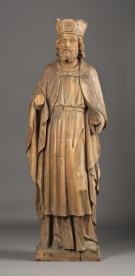 Auktion 137<br>BEKRÖNTE HEILIGENFIGUR (CHRISTUS ALS WELTENHERRSCHER)