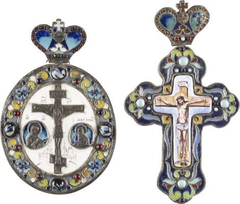 Auction 138<br>ZWEI PANHAGIA MIT DER KREUZIGUNG CHRISTI