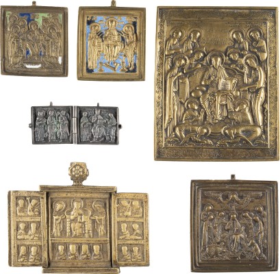 Auktion 138<br>SAMMLUNG VON SECHS BRONZE-IKONEN MIT DEESIS-DARSTELLUNGEN